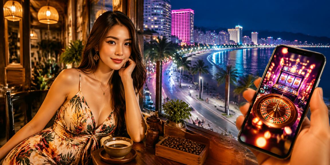 Người chơi đang nhận khuyến mãi qua ứng dụng di động tại Nha Trang